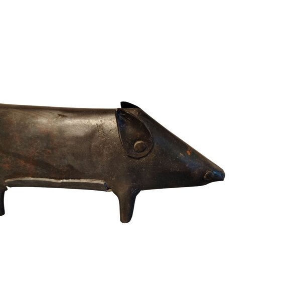 Restoration Hardware Pig Mouse Metal Figurine Rustic Modern Decor - Picture 2 of 2